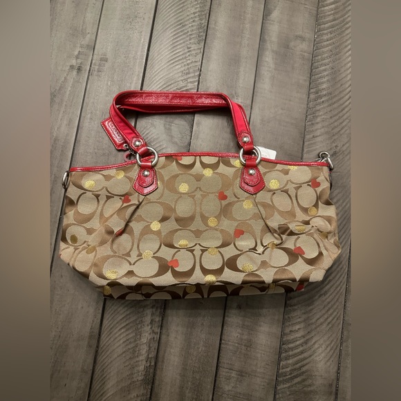 NWT Coach Poppy Secret Admirer Heart Large Satchel - Picture 4 of 5